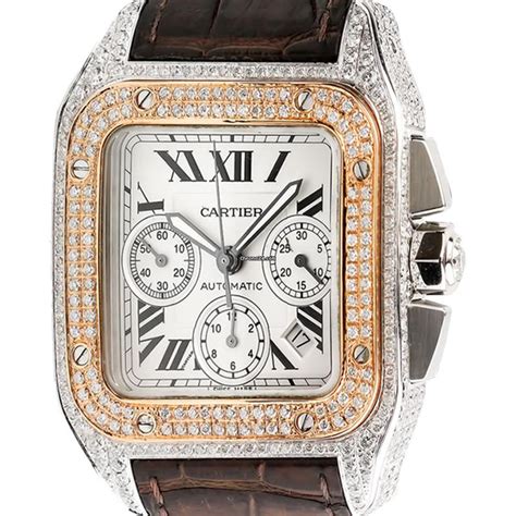 santos cartier diamant|cartier santos 100 diamond bezel.